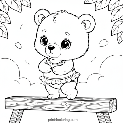 Barnaby Bear's Ballet Beam - free printable coloring page