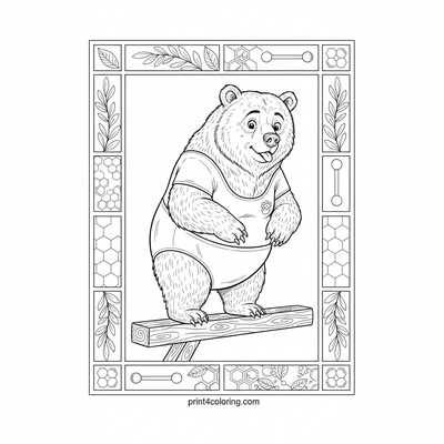 Sir Reginald's Daring Balance Beam - free printable coloring page