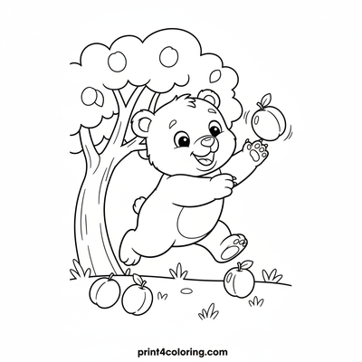 Happy Bear Cub's Plum Picnic