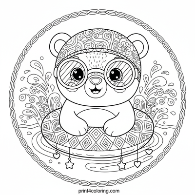 Barnaby Bear's Big Splash - free printable coloring page