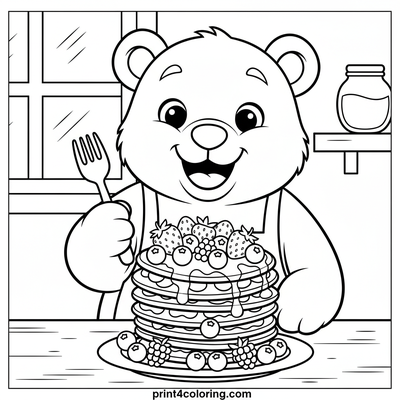 Berry Bliss Bear Cub's Breakfast - free printable coloring page