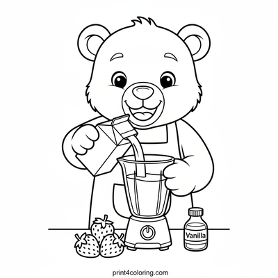 Beary Good Milkshake Adventure - free printable coloring page
