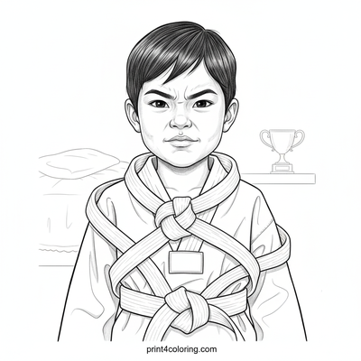 Taekwondo Belt Tangle: A First-Try Challenge - free printable coloring page