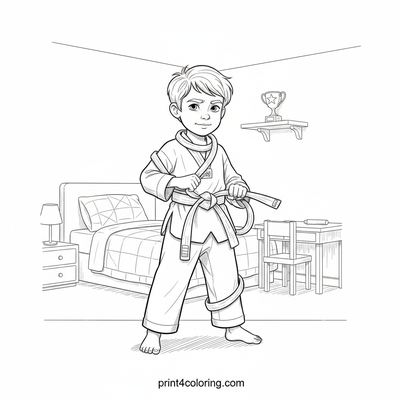 Tangled Taekwondo Triumph! - free printable coloring page