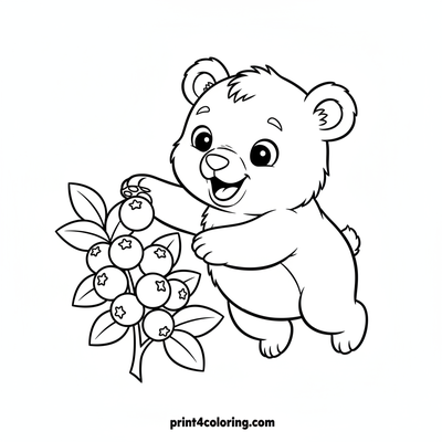 Happy Berry Bear Cub's Blueberry Feast