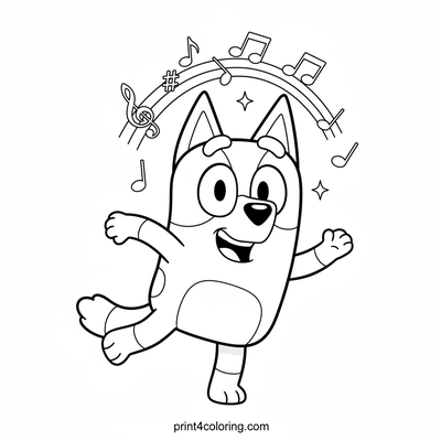 Bingo's Groovy Dance Moves - free printable coloring page