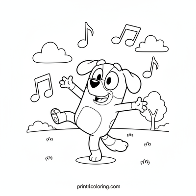 Bingo's Joyful Jig - free printable coloring page
