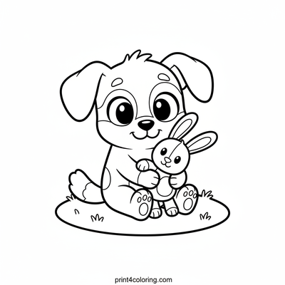 Bingo's Loving Hug for Floppy - free printable coloring page