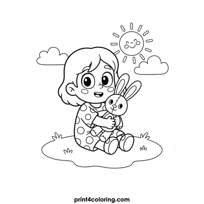 Bingo's Big Hug for Floppy - free printable coloring page