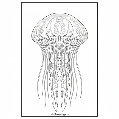 Enchanted Bioluminescent Jellyfish Dance - free printable coloring page
