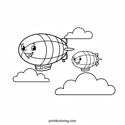 Sky-High Blimp Race! - free printable coloring page