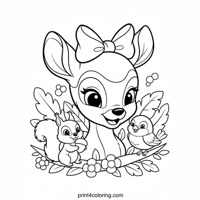 Blossom's Enchanting Forest Friends Parade - free printable coloring page