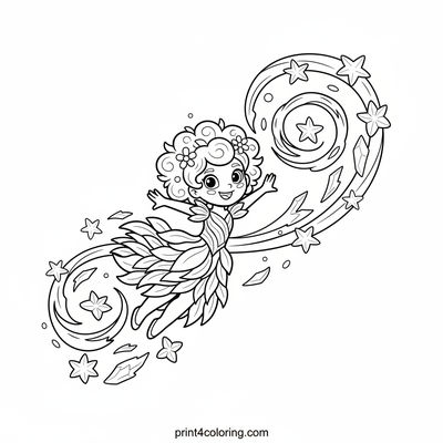 Blossom's Dazzling Ice Crystal Flight - free printable coloring page