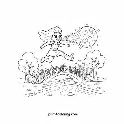 Blossom's Heroic Ice Bridge - free printable coloring page