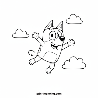 Bluey's Happy High Bounce! - free printable coloring page