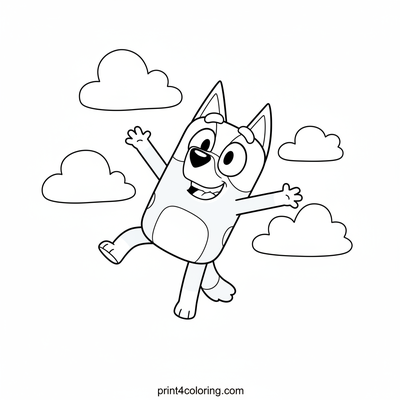 Bluey's Happy Bounce - free printable coloring page