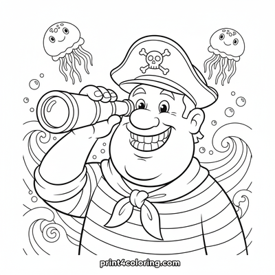 Captain Bluto's Bouncy Jellyfish Voyage! - free printable coloring page