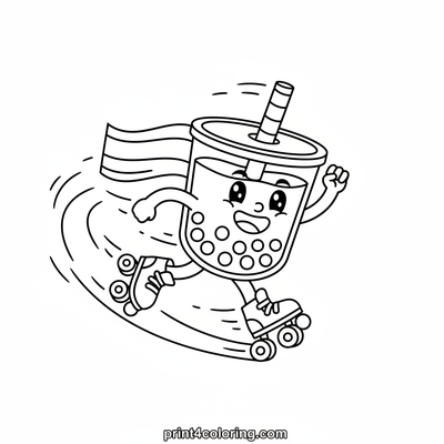 Boba Bubble Roller Dash - free printable coloring page