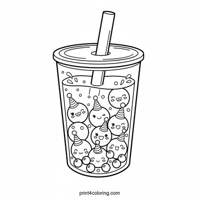 Boba Bubble Bash: A Pearl-fect Party! - free printable coloring page