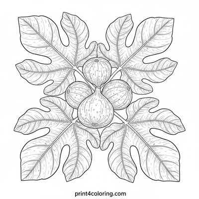 Nature's Journal: Detailed Fig Branch - free printable coloring page