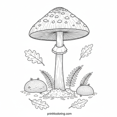 Majestic Woodland Mushroom Study