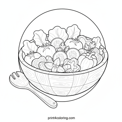 Garden Harvest Salad Bowl Spectacular - free printable coloring page