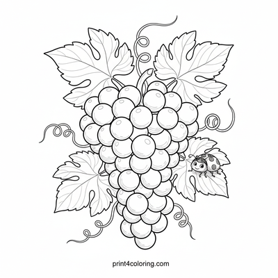 Bountiful Grapevine Delight - free printable coloring page