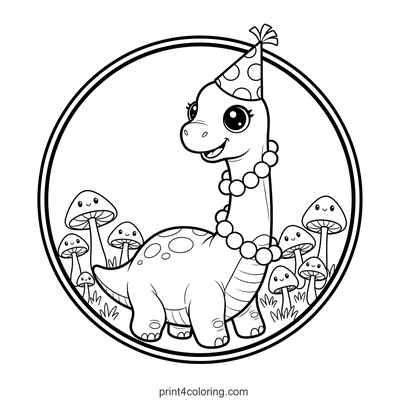 Brachiosaurus's Silly Hat Parade - free printable coloring page