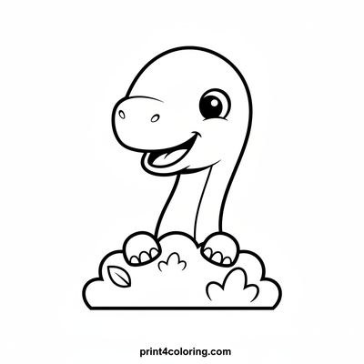 Peek-a-Boo Brachiosaurus Fun - free printable coloring page