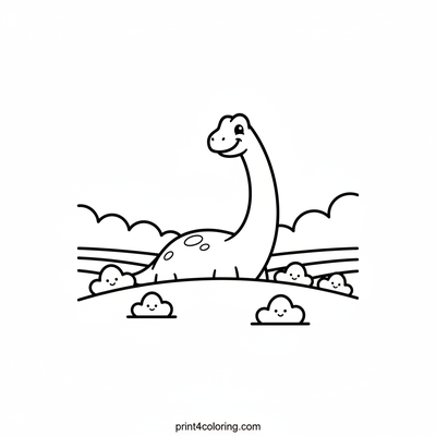 Brachiosaurus Hide-and-Seek Surprise - free printable coloring page