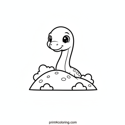 Brachiosaurus Hide-and-Seek Fun - free printable coloring page