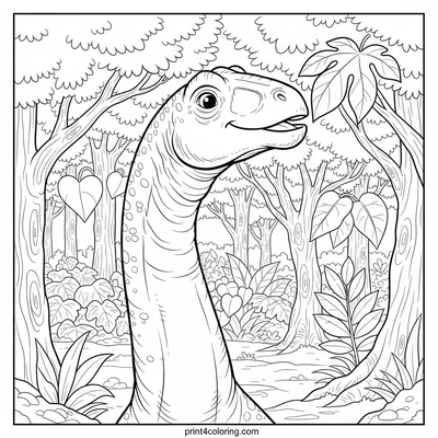 Sky-High Snack: Brachiosaurus Portrait - free printable coloring page
