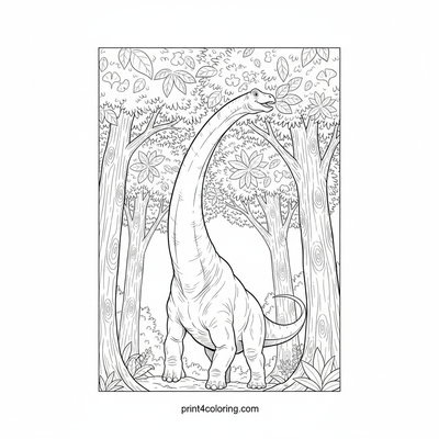 Sky-Grazing Brachiosaurus - free printable coloring page