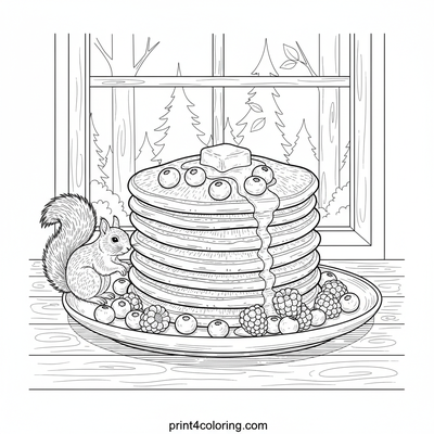 Forest Friend's Berry Breakfast - free printable coloring page