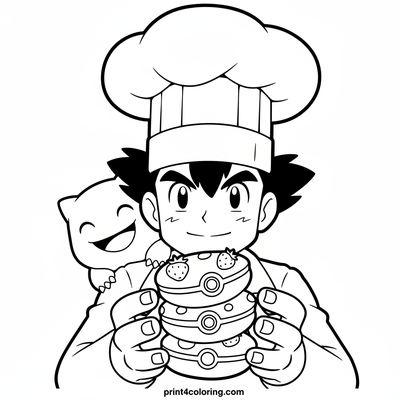 Brock's Wobbly Snack Challenge - free printable coloring page