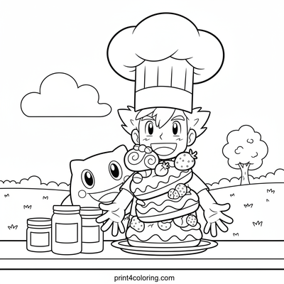 Brock's Wobbly Snack Challenge! - free printable coloring page