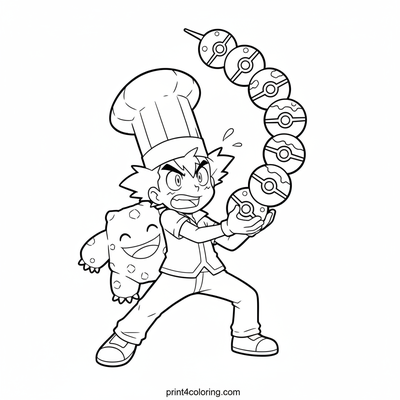 Brock's Wobbly Snack Challenge - free printable coloring page