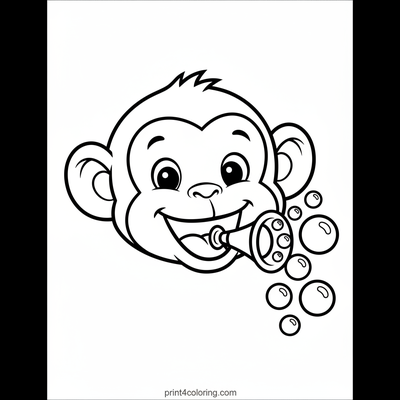 Bubbly Brass Monkey Surprise! - free printable coloring page