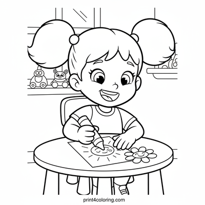 Bubbles' Happy Coloring Day - free printable coloring page