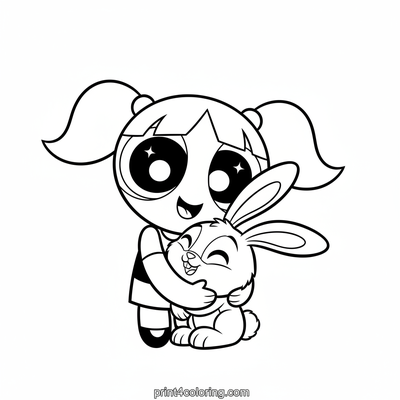 Bubbles' Best Bunny Hug - free printable coloring page