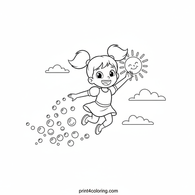 Bubbles' Soaring Sky Adventure! - free printable coloring page