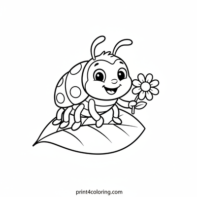 Buddy Beetle's Delightful Daisy - free printable coloring page