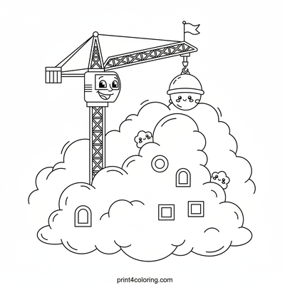 Crane coloring pages preview