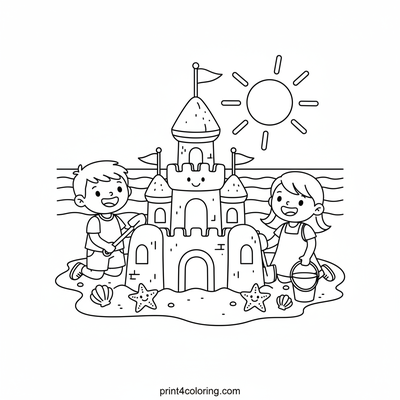 Our Epic Sandcastle Adventure - free printable coloring page