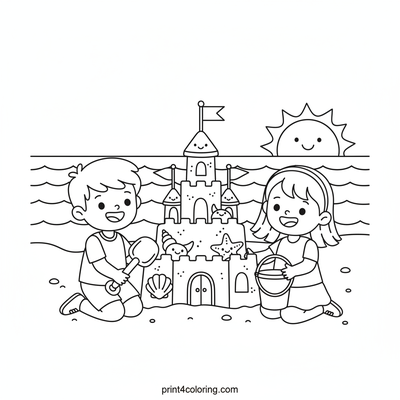 Our Super Sandcastle Adventure - free printable coloring page