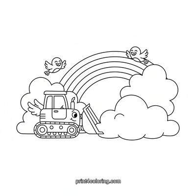 Winged Wonder Bulldozer: Rainbow's Path