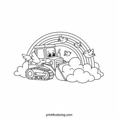 The Whimsical Cloud-Clearing Bulldozer