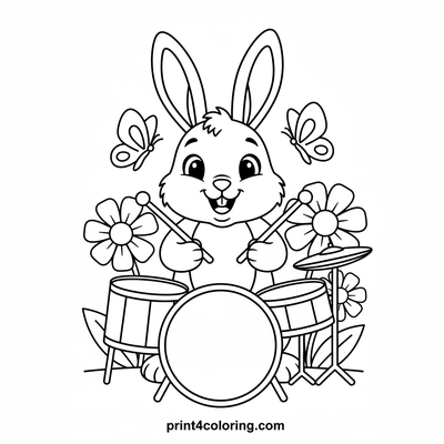 Bunny's Backyard Beat: Musical Fun - free printable coloring page