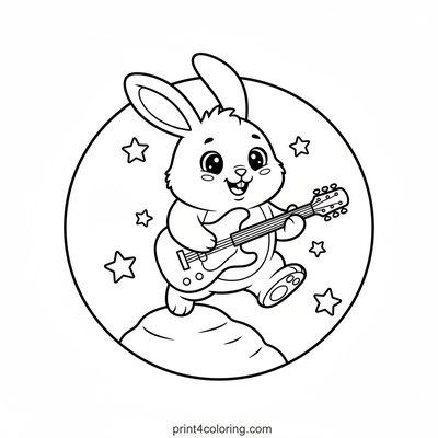 Rockstar Bunny's Epic Leap - free printable coloring page
