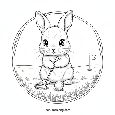 Bunny's Golf Adventure: First Putt! - free printable coloring page